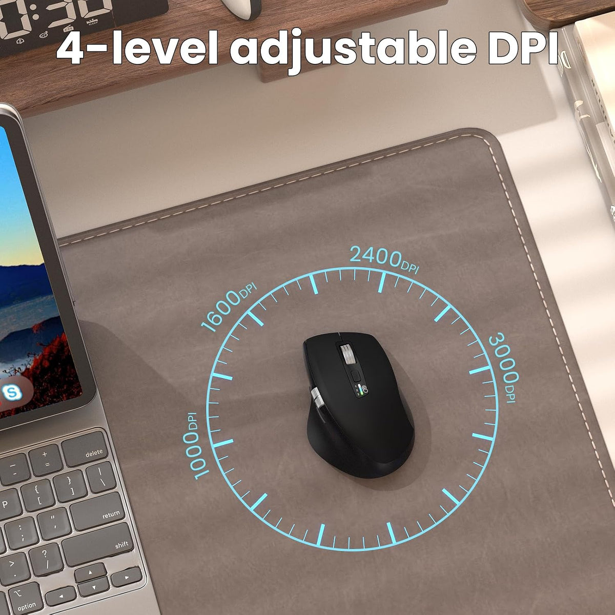INFINMIND Ratón inalámbrico Bluetooth con desplazamiento lateral y...