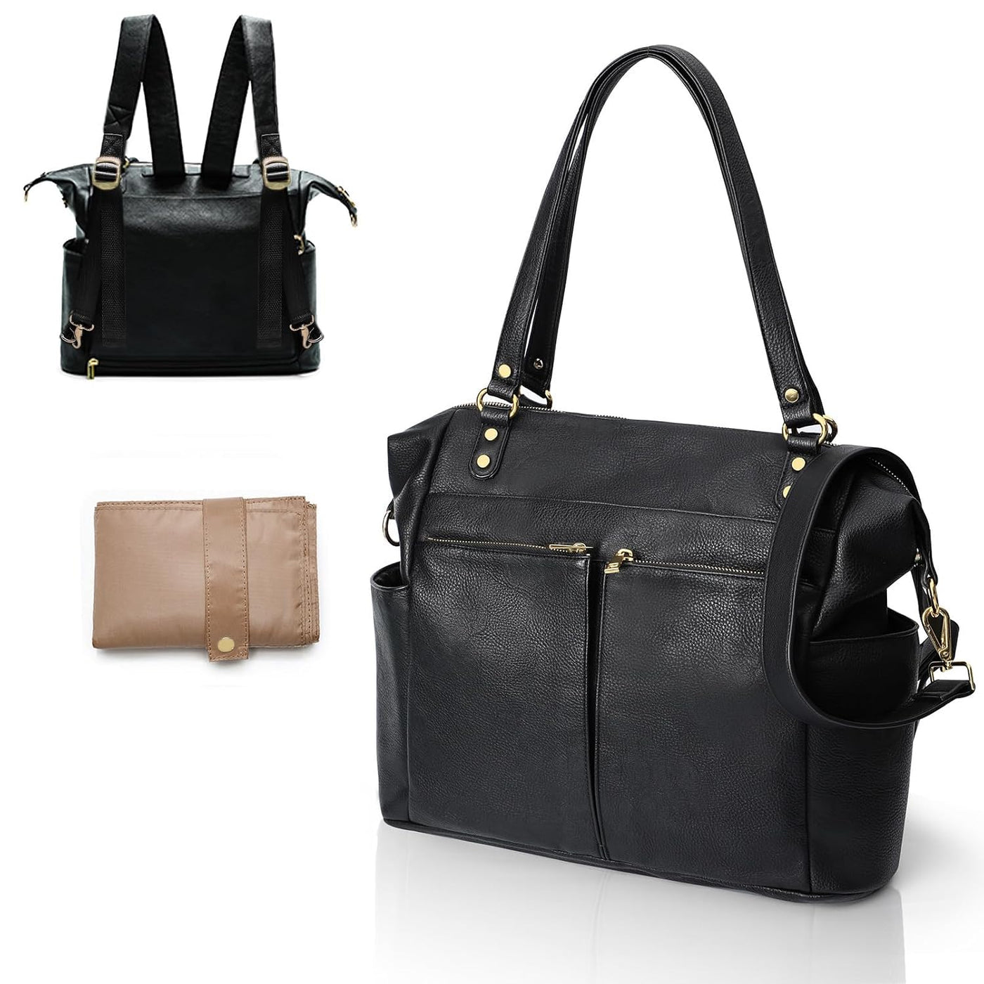 MOMINSIDE Bolsa de pañales Tote Convertible Bolsa de pañales Mochil...
