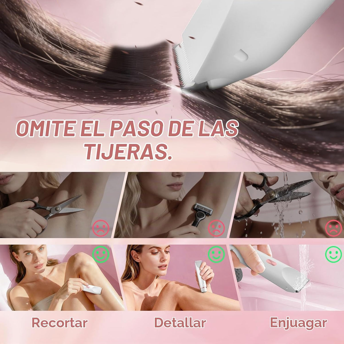 Fanovae Recortadora de bikini para mujer, maquinilla de afeitar elé...