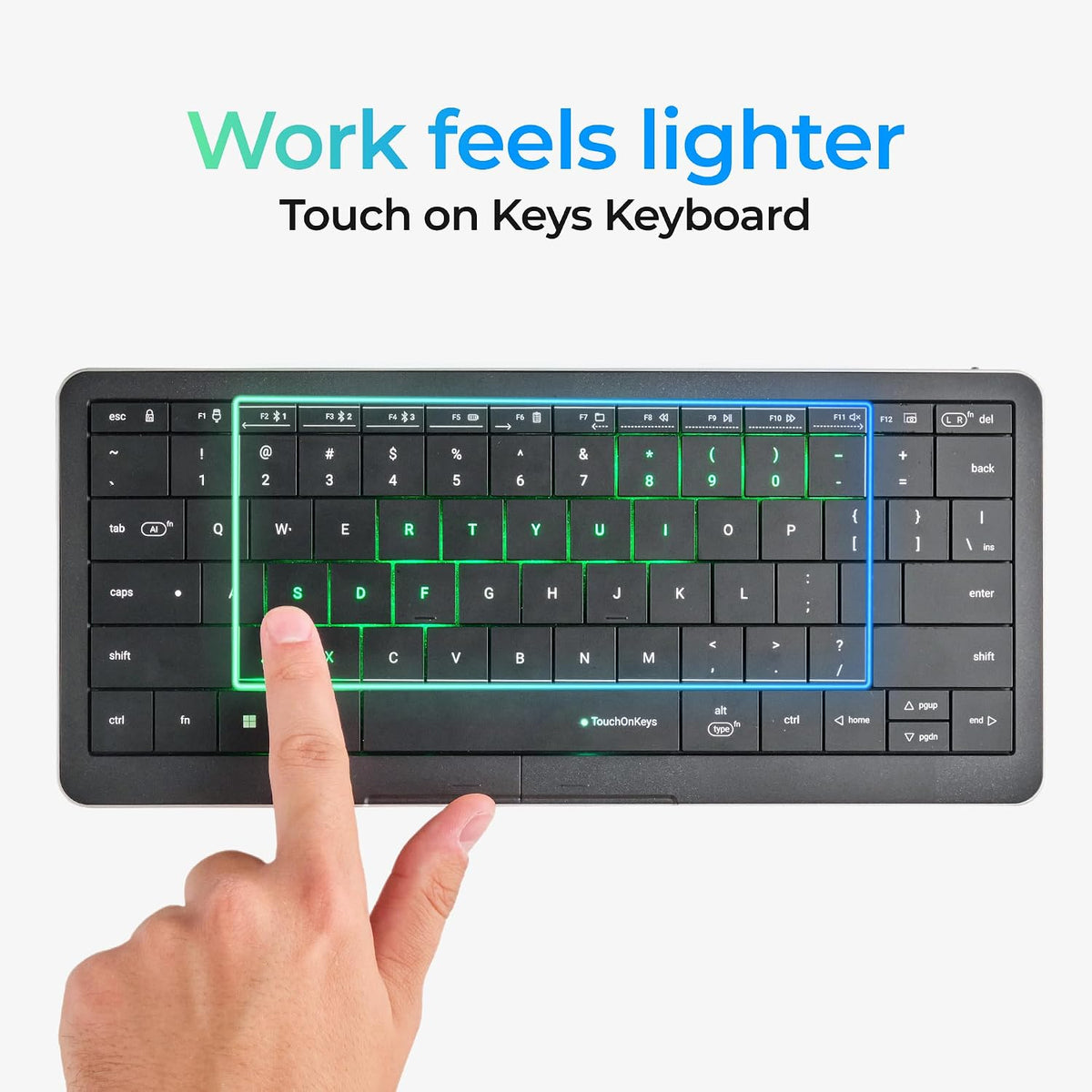 Clevetura CLVX S Teclado inalámbrico con trackpad compacto Bluetoot...