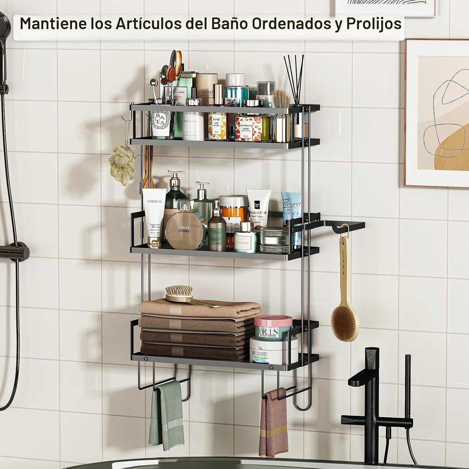 Godboat Organizadores y almacenamiento de baño, estantes de pared d...