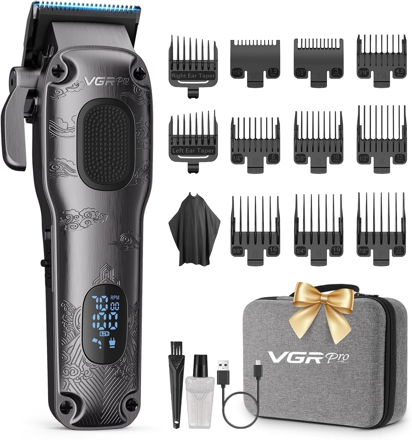 VGRPRO Cortapelos para hombre profesional, inalámbrico y con cable...
