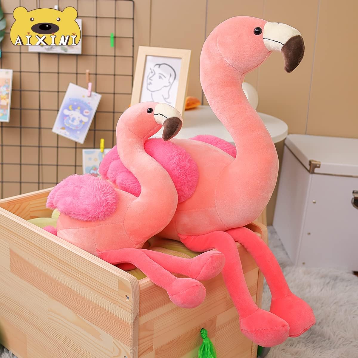 AIXINI Juguetes de peluche de flamenco suave de 19 pulgadas, flamen...