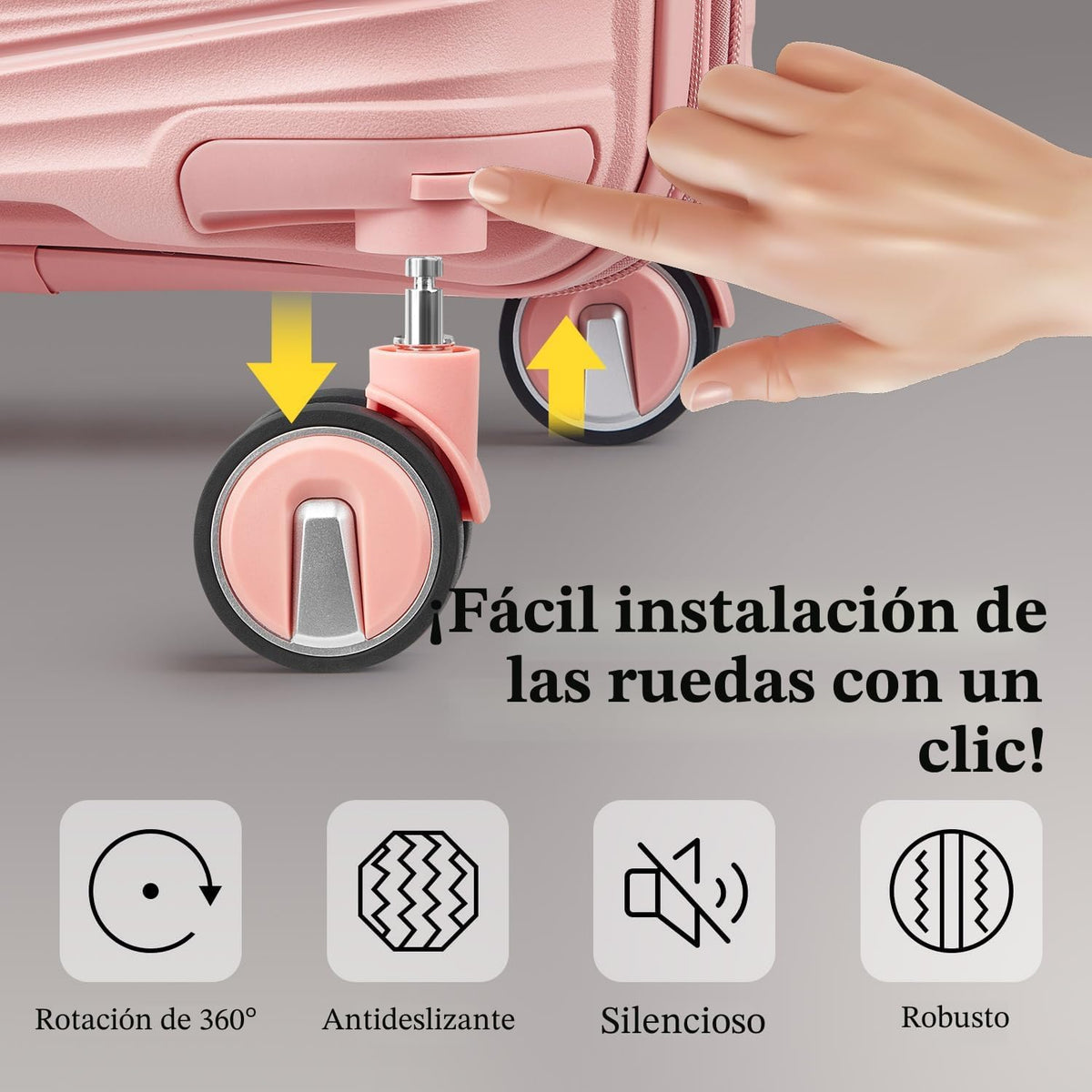TRAVELEO Juego de maletas de 4 piezas expandibles de color rosa ríg...