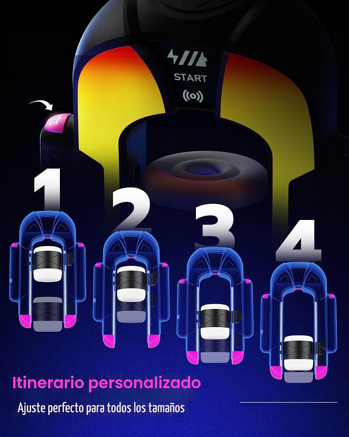EINSEO RGB Lighting Masturbador masculino, 2 mangas masculinas jugu...