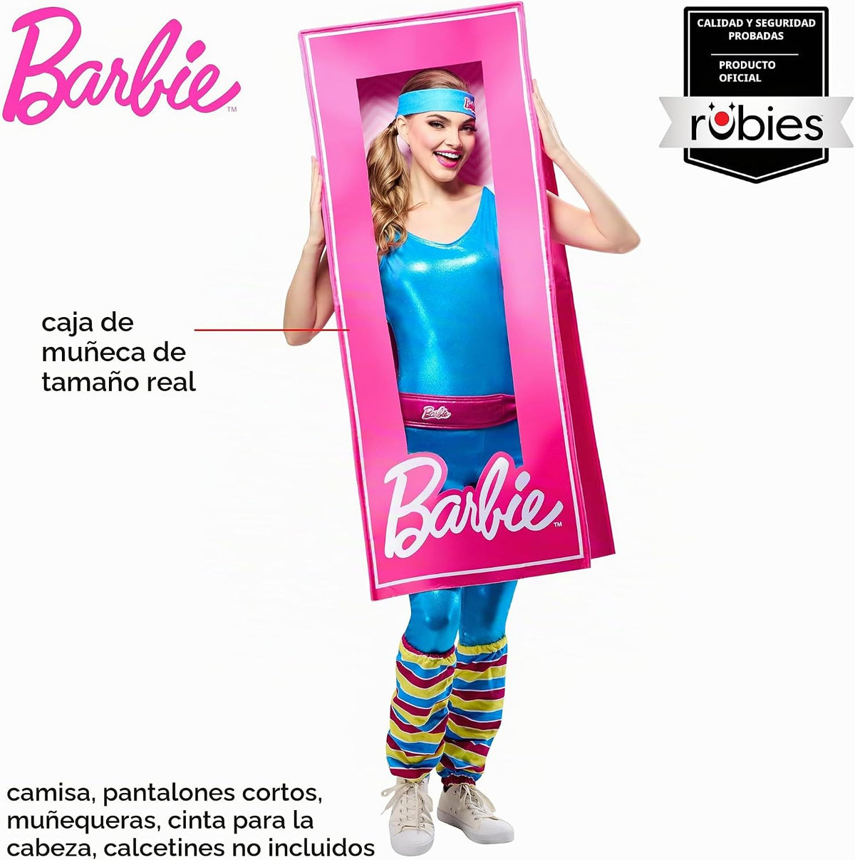 Rubies Barbie: Disfraz de caja de muñeca Barbie para adultos, talla...