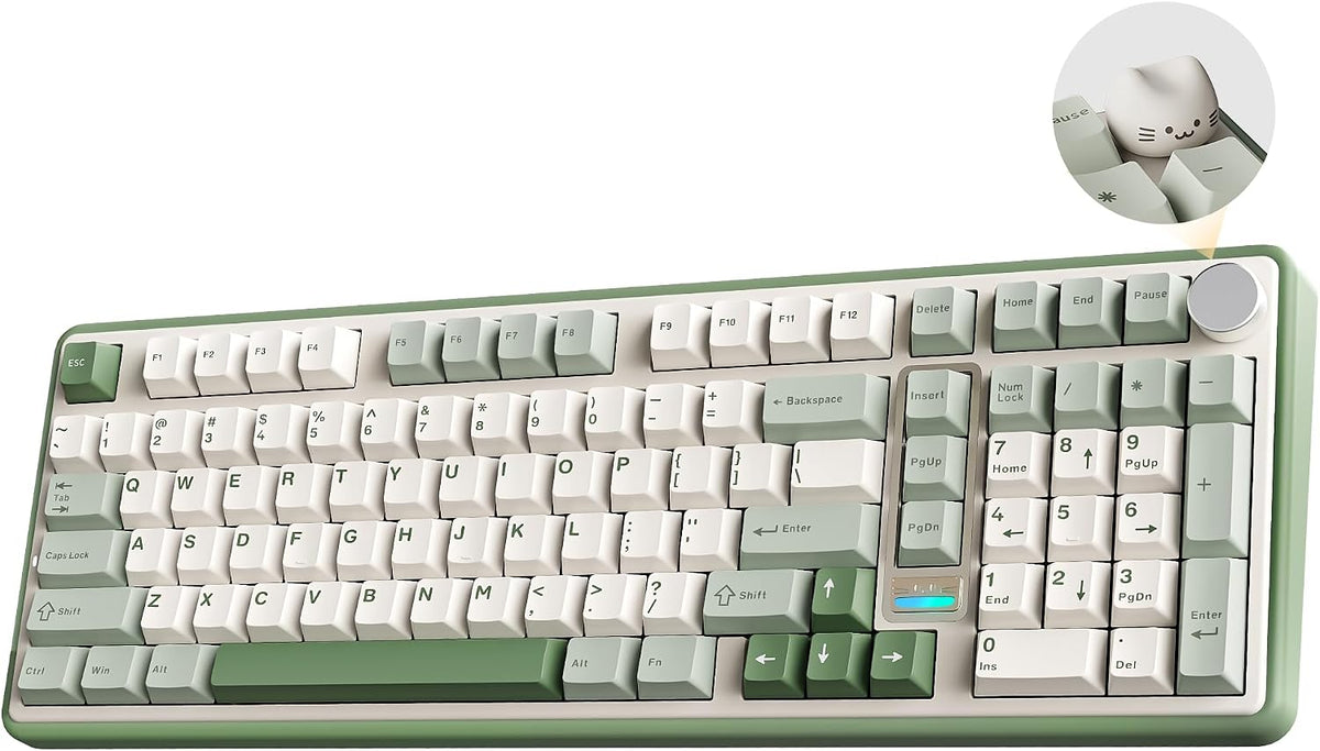 YUNZII Teclado mecánico inalámbrico B98 PRO 96% (verde mate, interr...