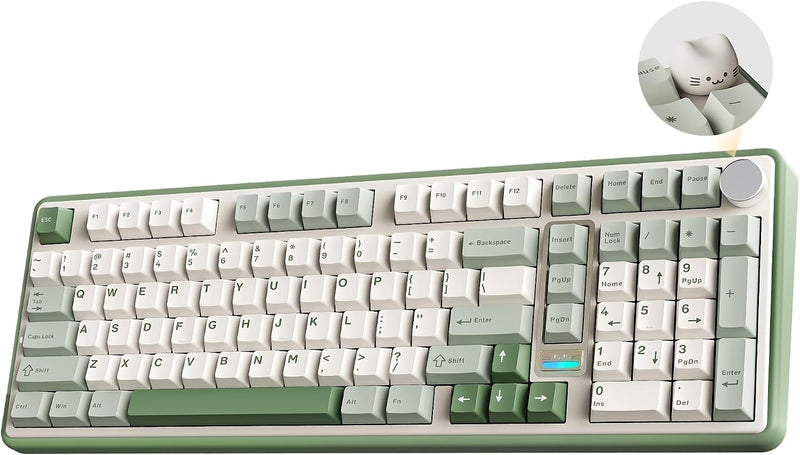 YUNZII Teclado mecánico inalámbrico B98 PRO 96% (verde atcha, inter...