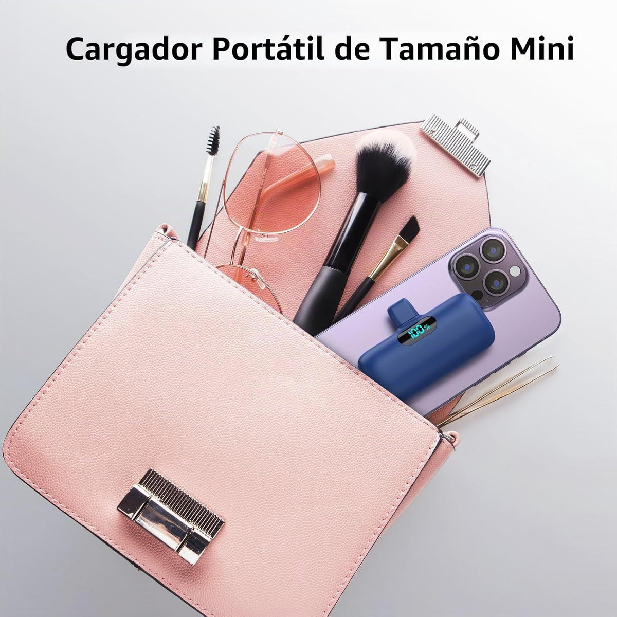 Mini cargador portátil USB C, batería mejorada de carga rápida PD d...