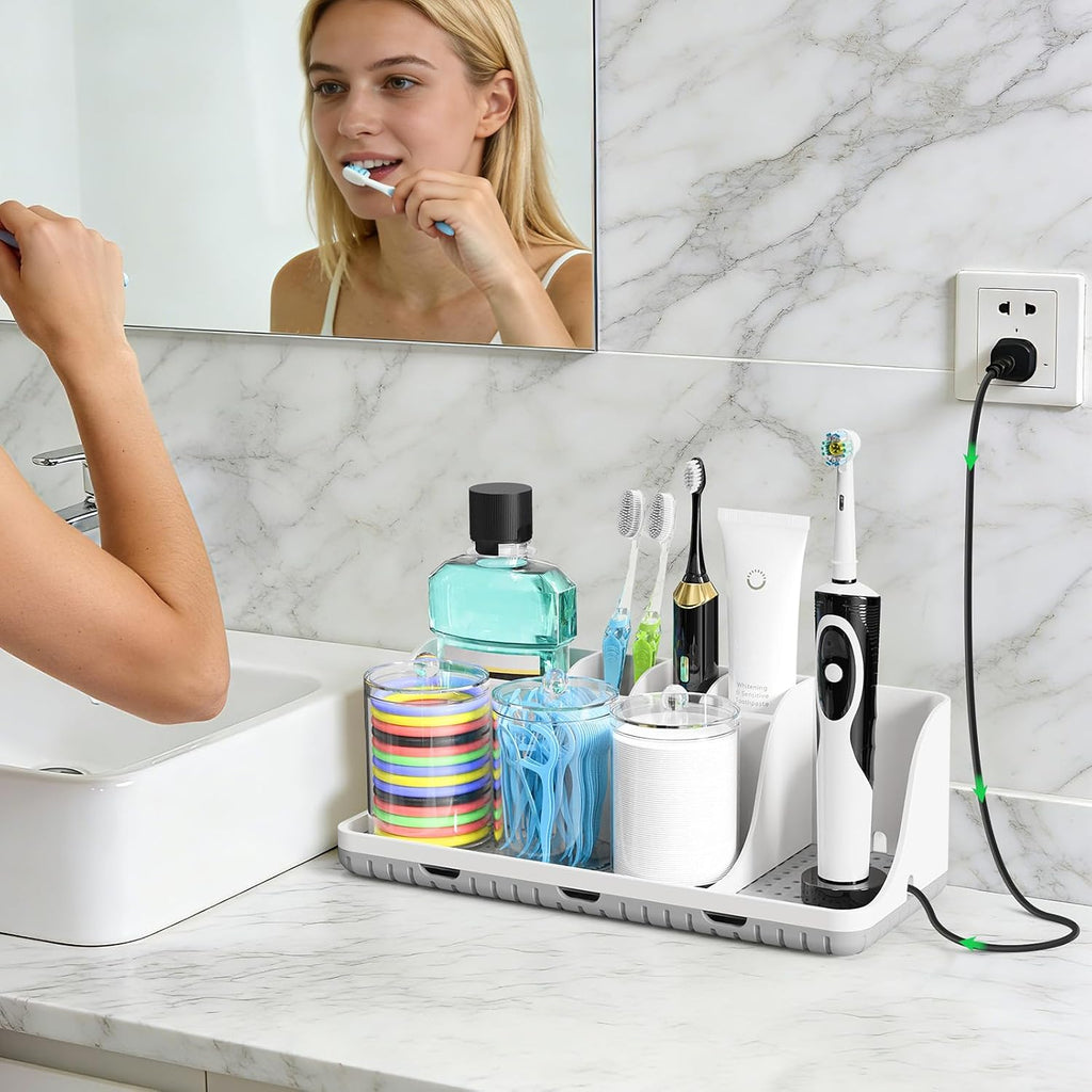 Organizadores y almacenamiento de mostrador de baño con 3 soportes...
