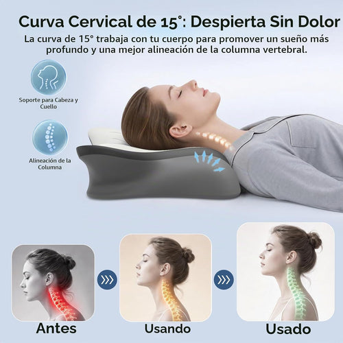 Almohada cervical para el cuello para aliviar el dolor, contorno er...