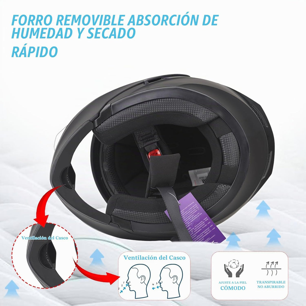 Casco de motocicleta Bluetooth modular, NVSIO, con aprobación DOT F...
