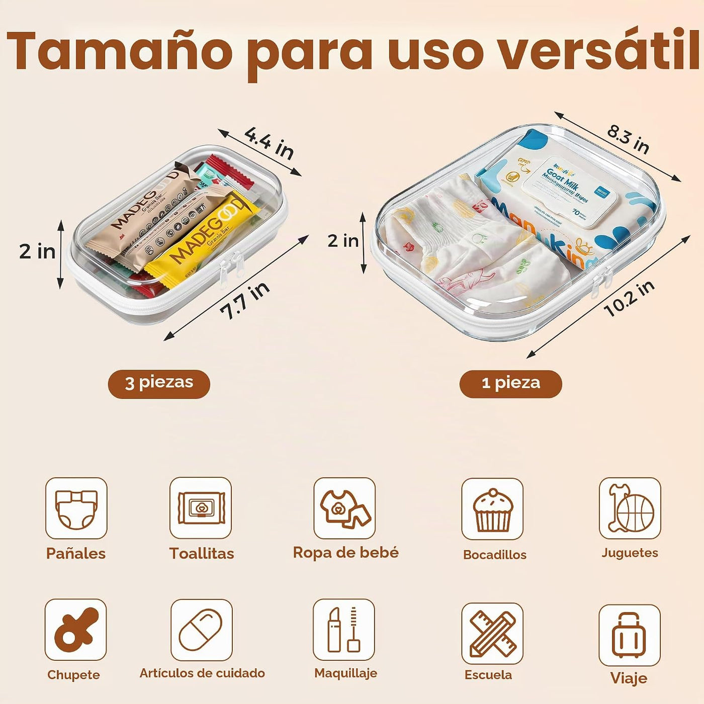 Bolsas organizadoras para pañales, fundas rígidas transparentes con...