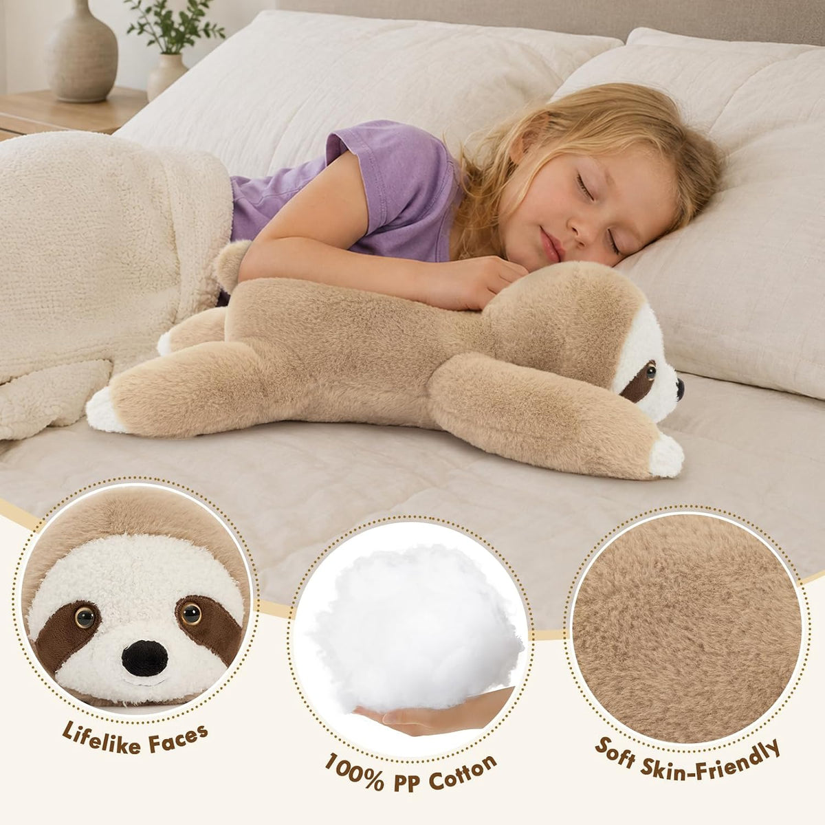 Tezituor Animales de peluche de perezoso de 2 libras, juguete grand...