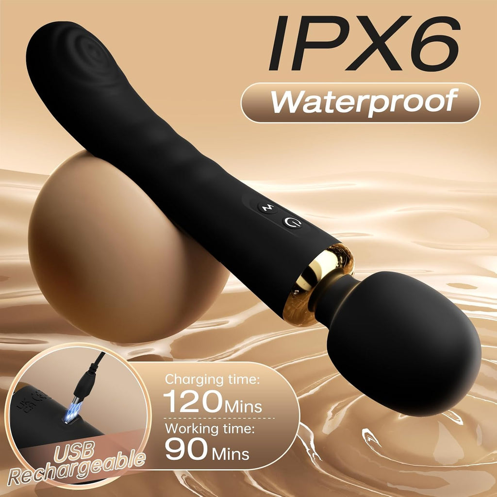 Allovü - Vibrador de varita con vibrador, masajeador de varita para...