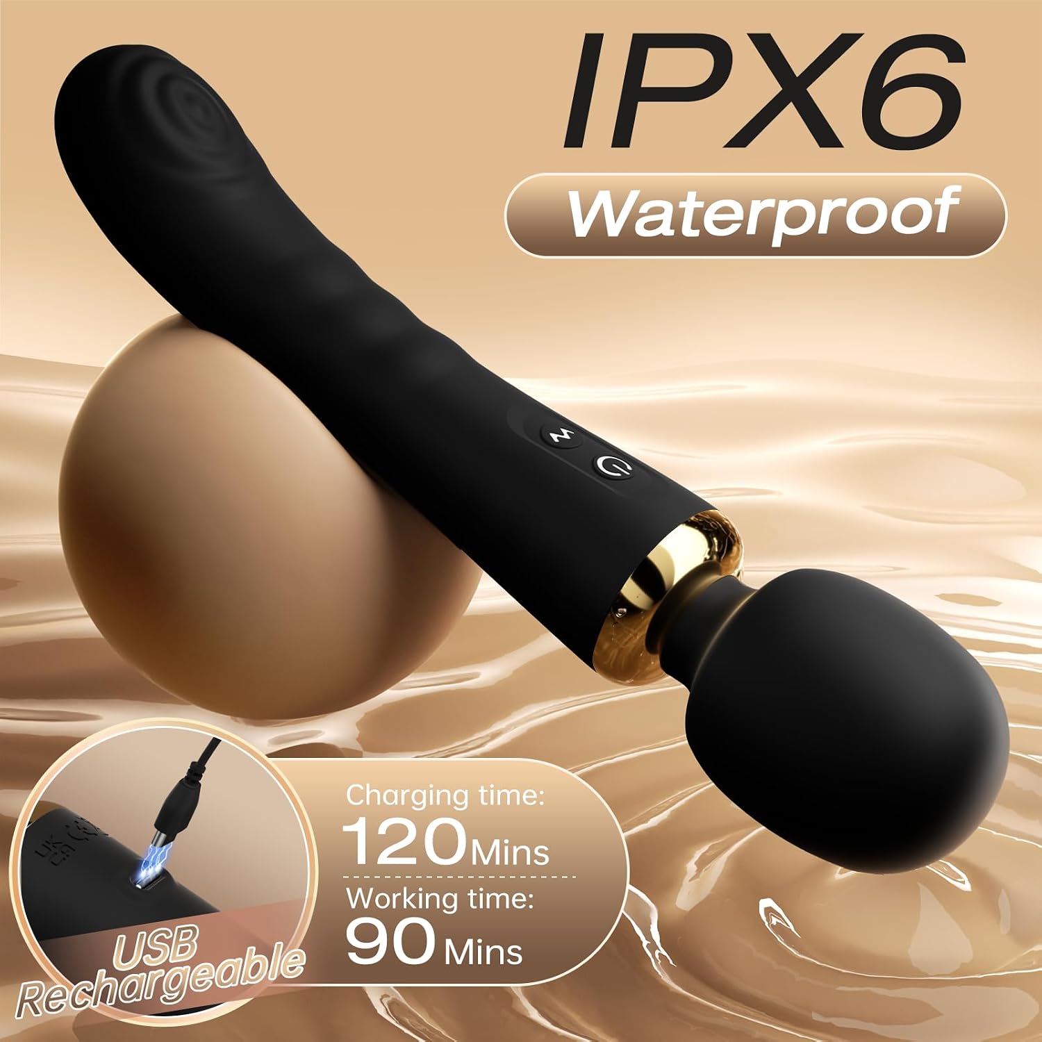 Allovü - Vibrador de varita con vibrador, masajeador de varita para...