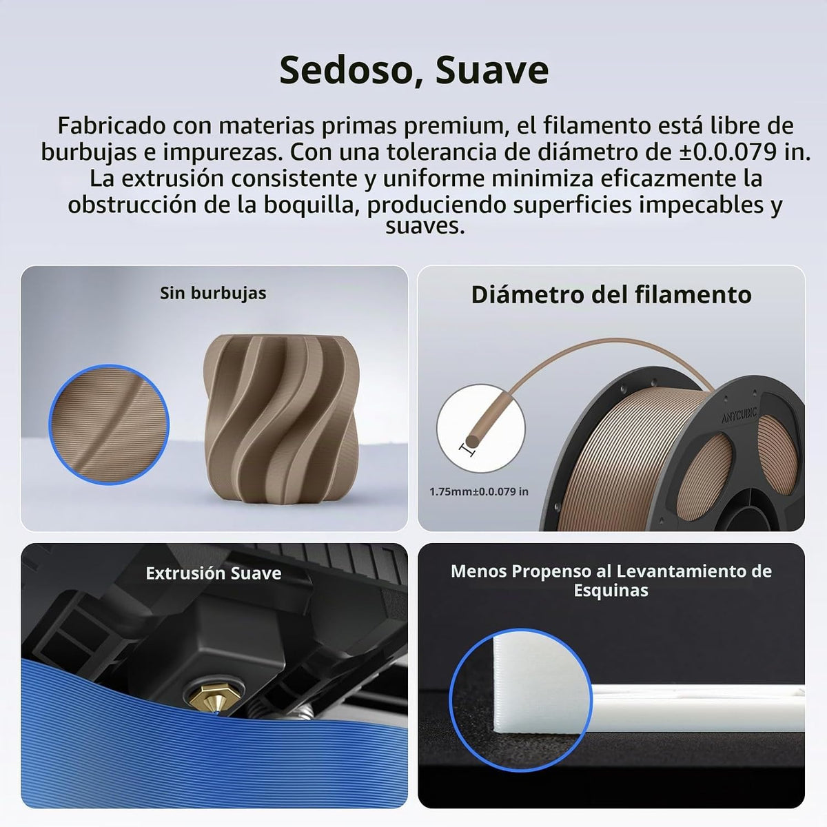 ANYCUBIC Filamento PLA Plus (PLA+), filamento de impresora 3D de 0....