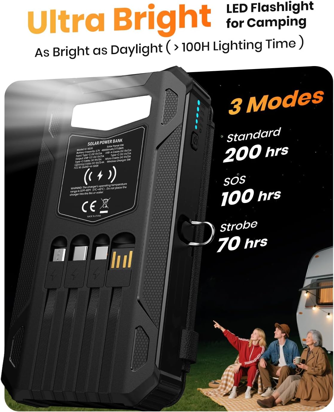 SOARAISE Cargador portátil inalámbrico del banco 48000mAh de la ene...