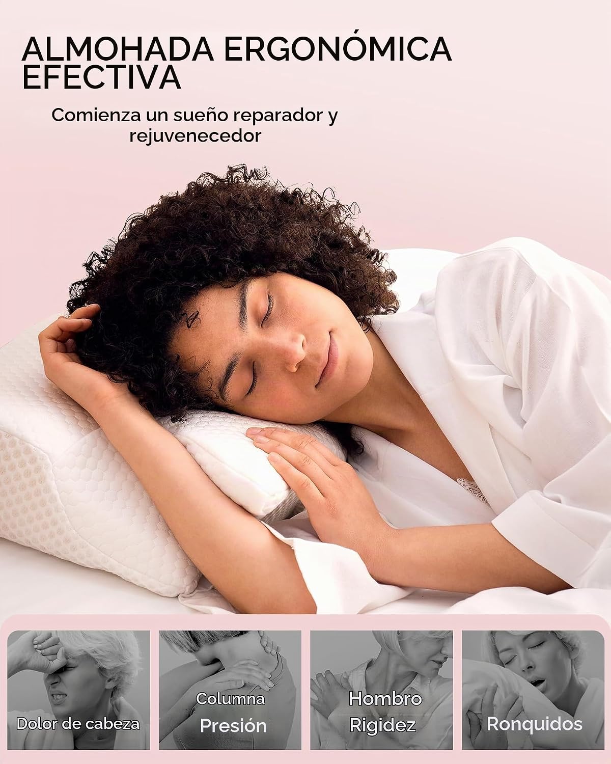 Elviros Almohadas cervicales de espuma viscoelástica para aliviar e...