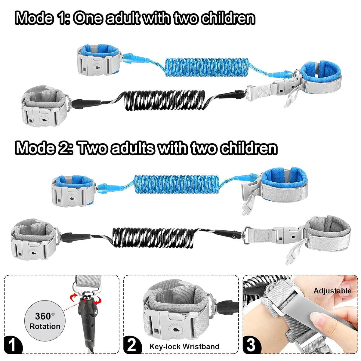 Accmor 2 en 1 muñequera antipérdida para niños pequeños, paquete de...