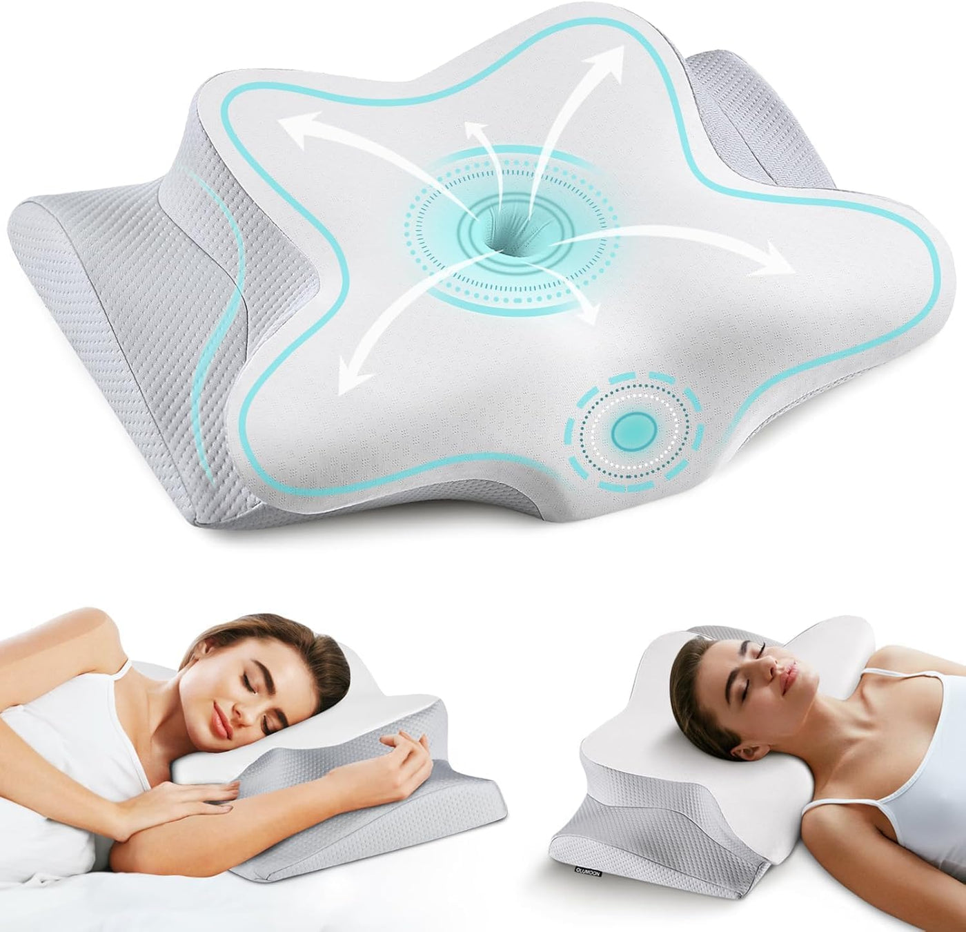 Almohada cervical para el cuello para aliviar el dolor, almohada er...