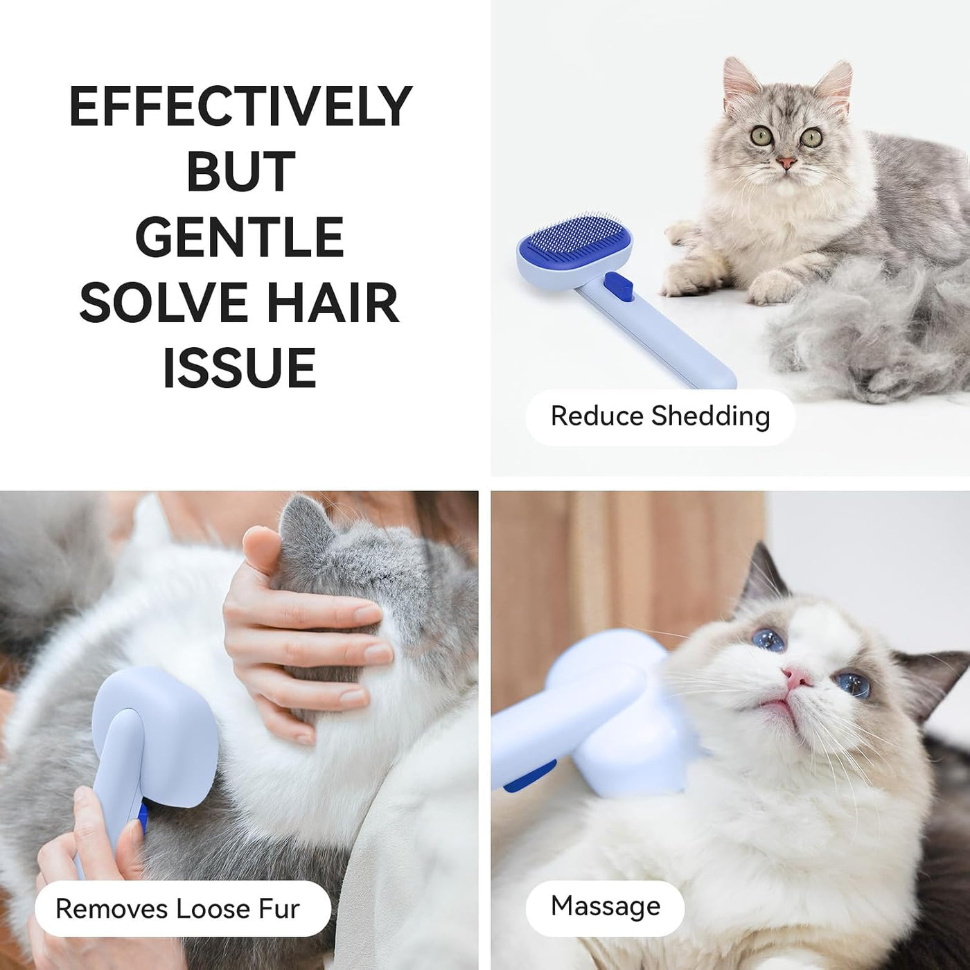 Aumuca Cepillo Deslizante de Autolimpieza para Gatos