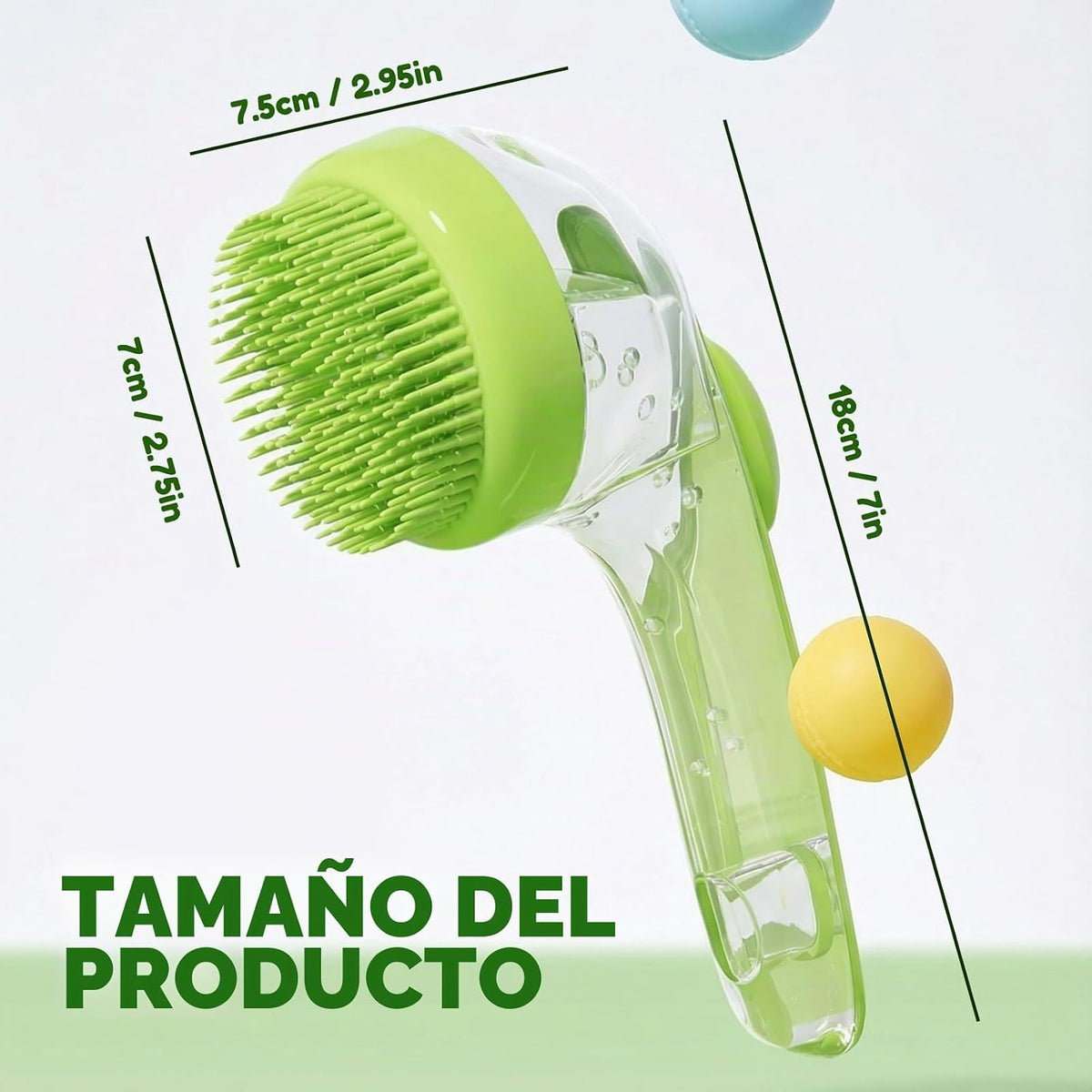 Cepillo de baño y aseo para mascotas, edición 2025, dispensador de...