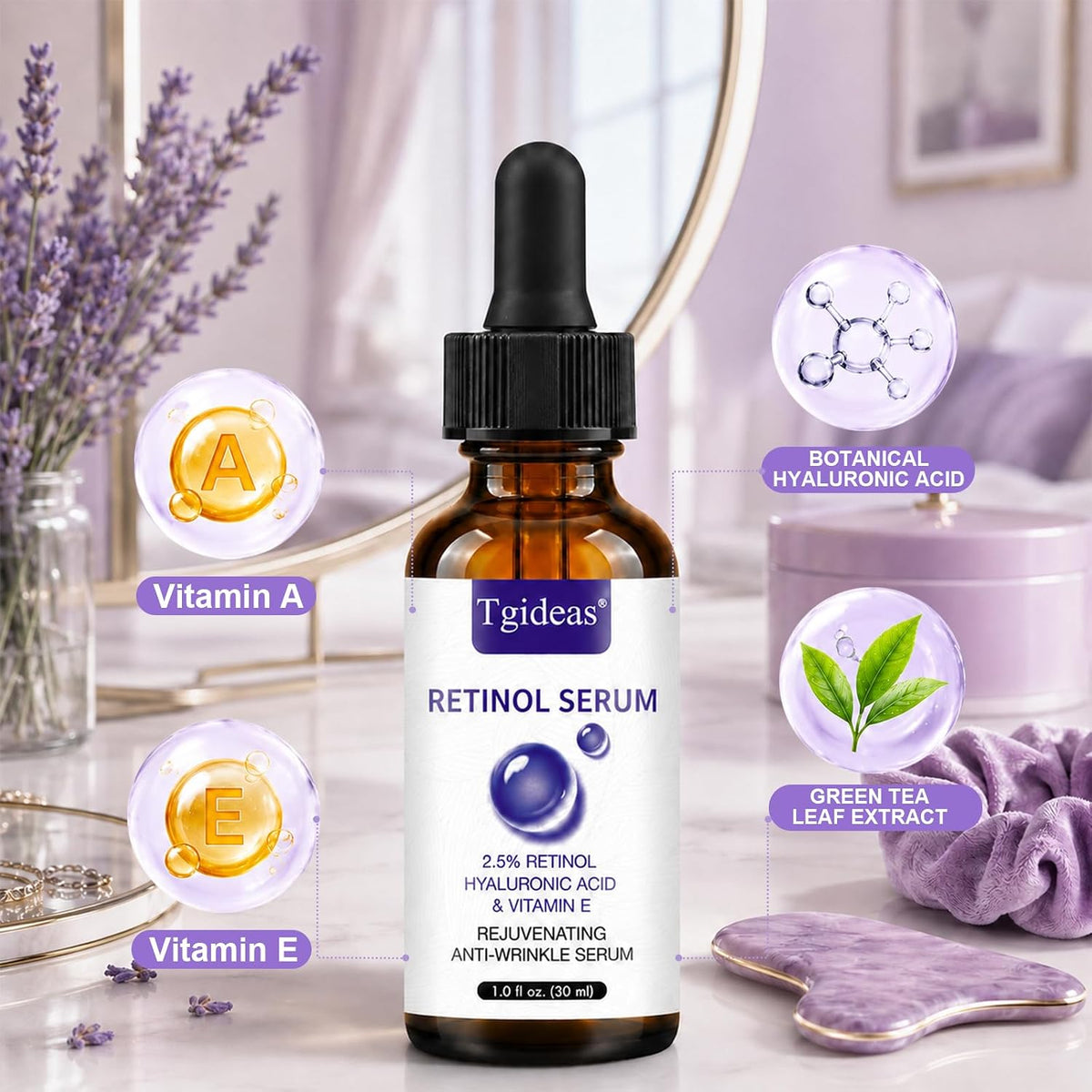 Tgideas Retinol Serum 2.5% \u2013 Suero facial antiedad con ácido h...