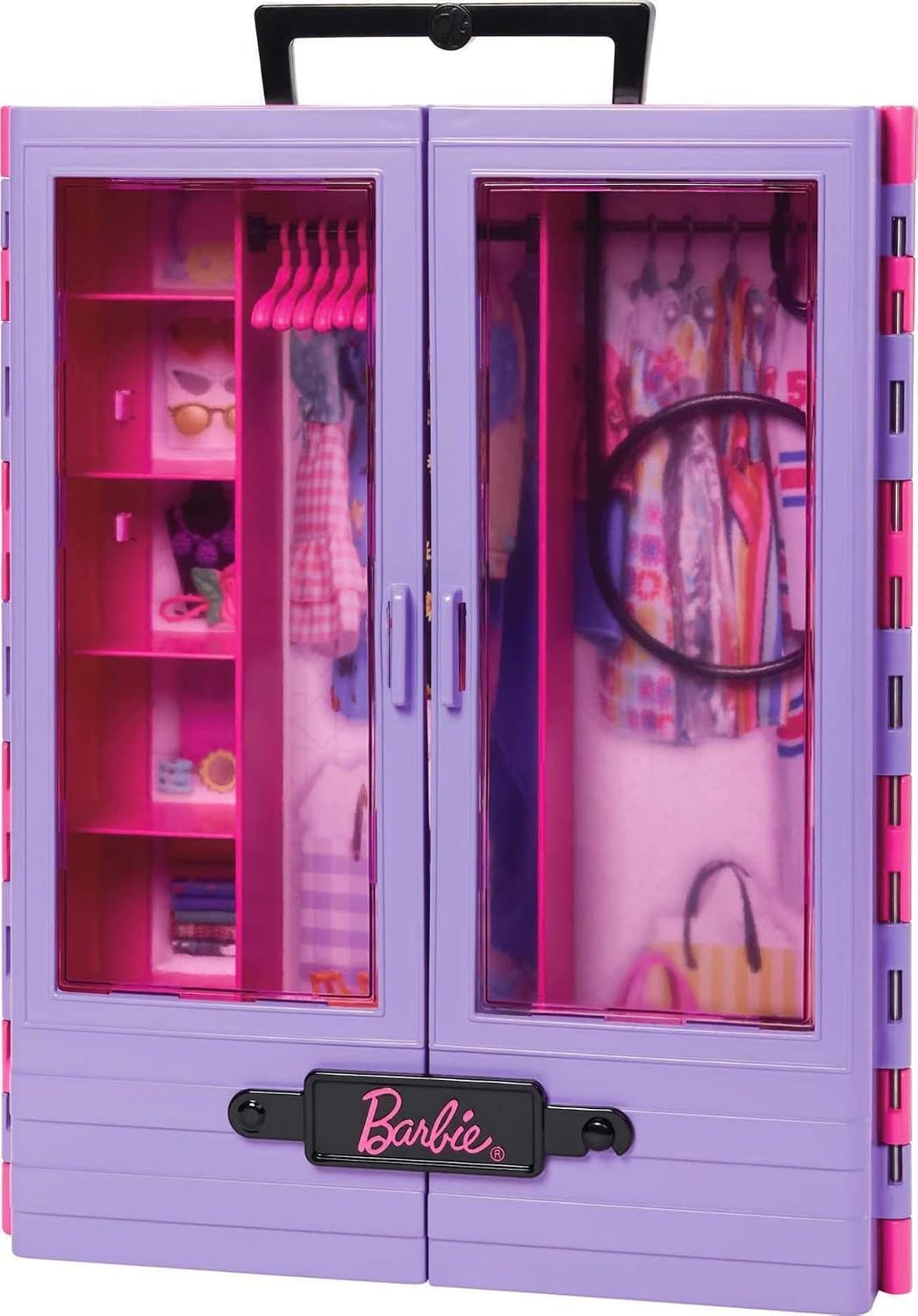 Armario para Barbie con 6 hangares, accesorios con puertas translúc...