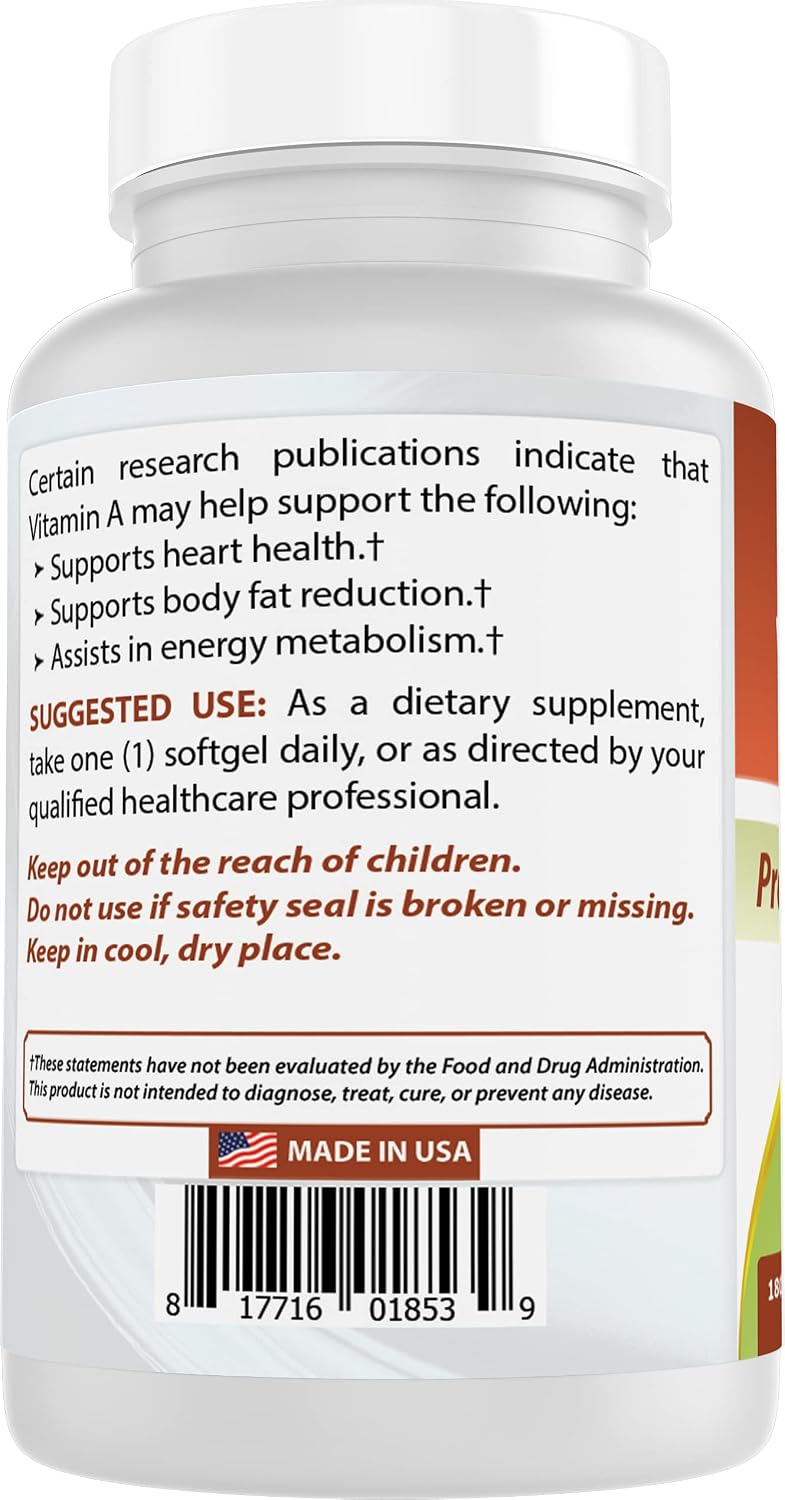 Best Naturals Vitamina A 25000 UI (7500 mcg), fórmula sin OMG que a...