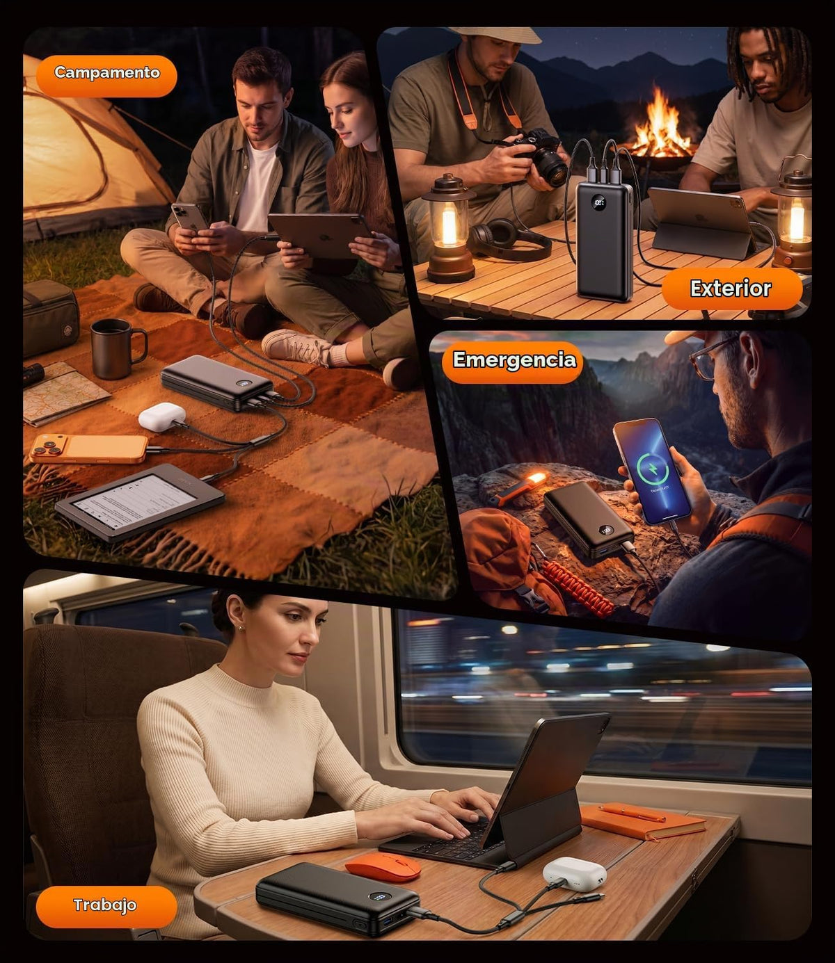 ZZI Cargador portátil Power Bank 60000mAh, 22.5W PD Paquete de bate...