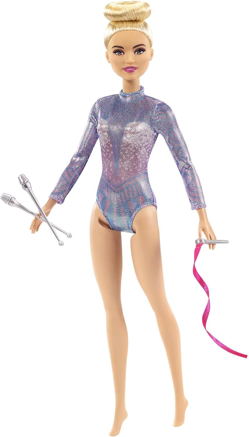 Muñeca Barbie Gimnasta Rítmica y accesorios temáticos | Muñeca de m...