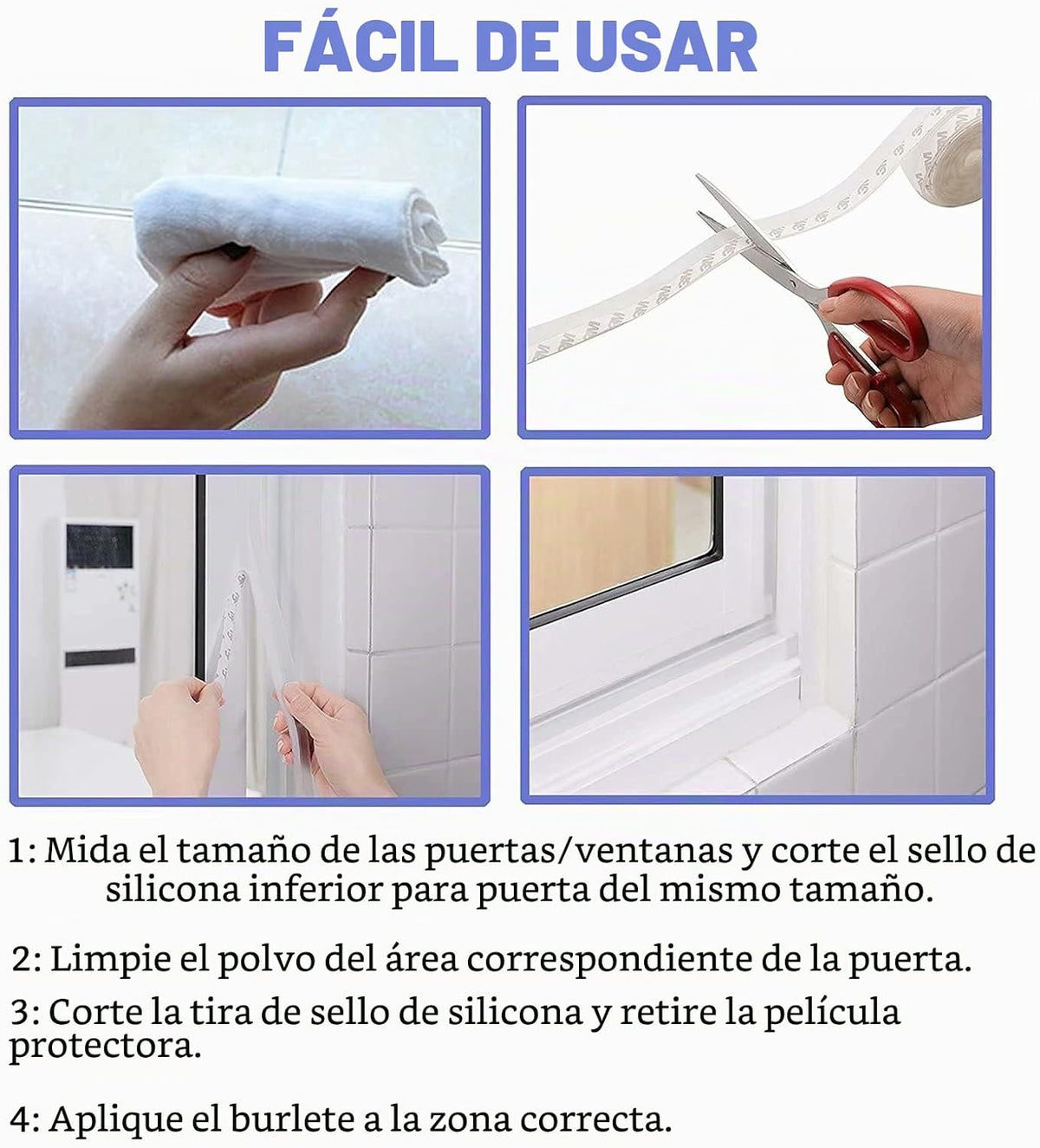 Cinta de sellado para puertas, tira de sellado para puertas, adhesi...