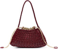 Bolso pequeño tejido para mujer, bolso de hombro de piel vegana, bolsa de mano holgada con bolsa interior con cordón, bolso para las axilas
