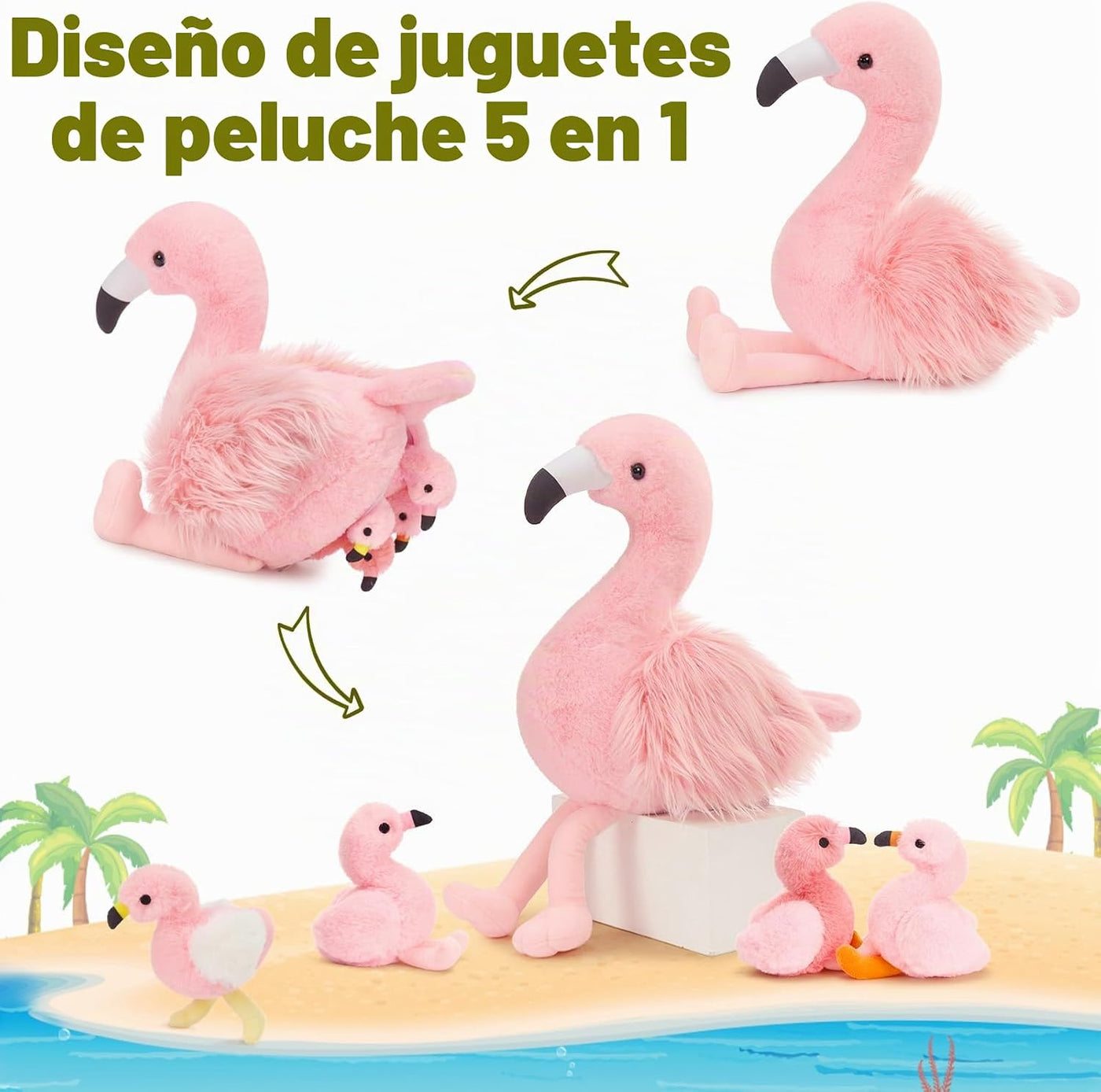 MorisMos - Animales de peluche de flamenco, mamá flamenco de 18 pul...