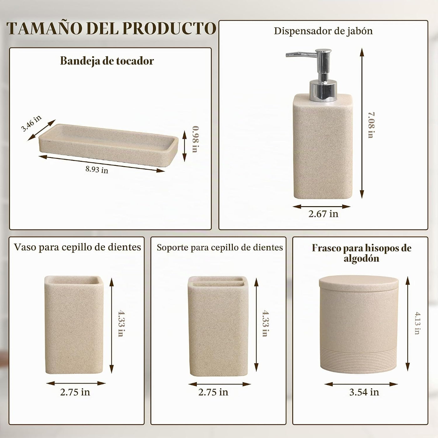 YMXYJM Juego de accesorios de baño, juego de baño de 6 piezas con s...