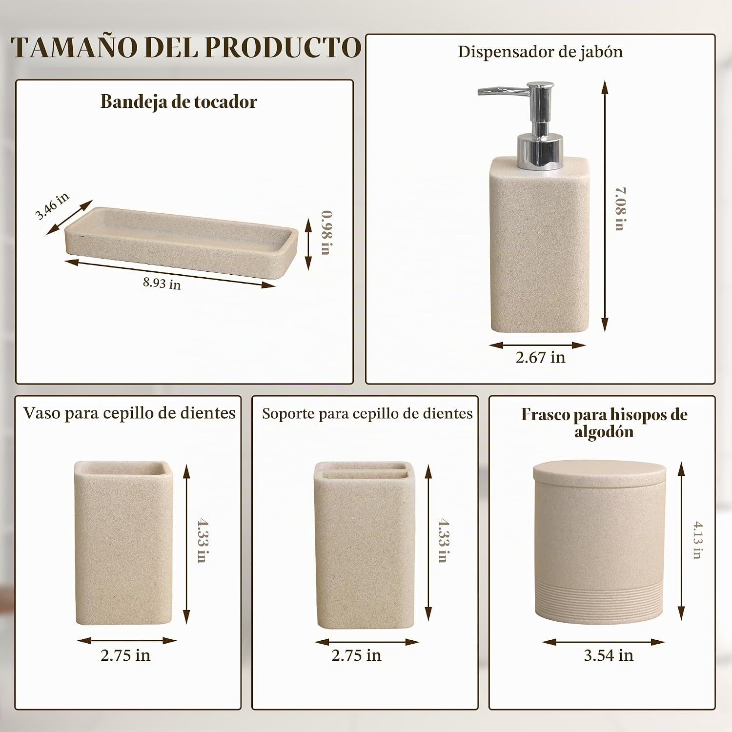 YMXYJM Juego de accesorios de baño, juego de baño de 6 piezas con s...