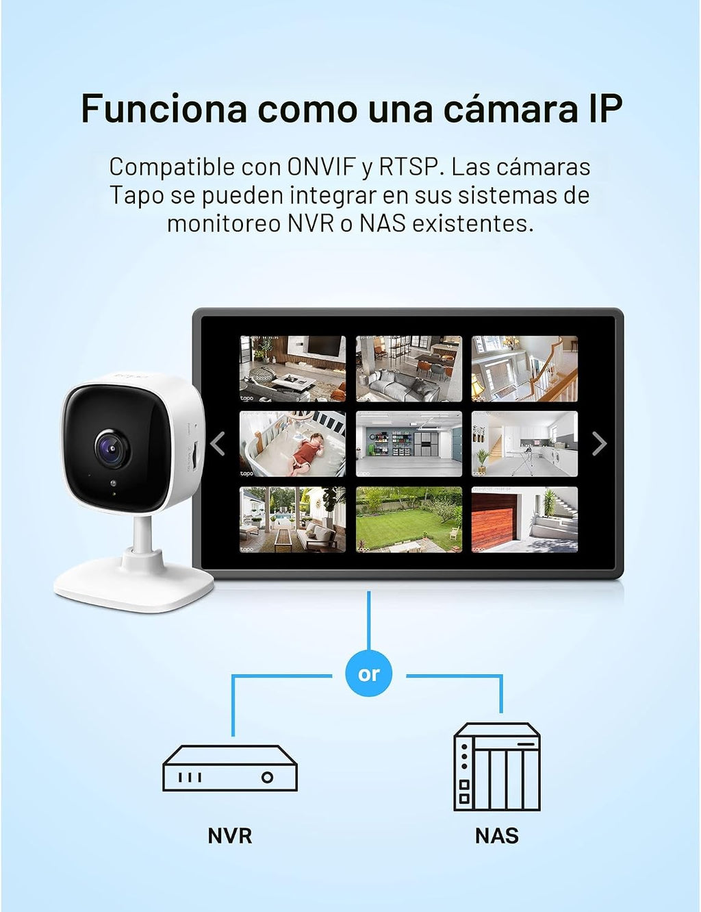TP-Link Tapo - Cámara de seguridad interior de 1080P para monitor d...