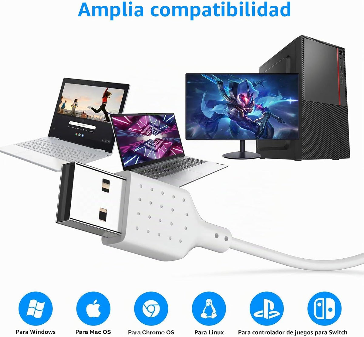 AIAUXAI Auriculares USB para PC,Auriculares con micrófono para comp...