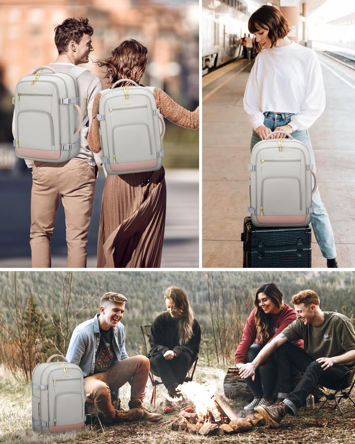 LOVEVOOK - Mochila de viaje para mujer, mochila de transporte de 40...