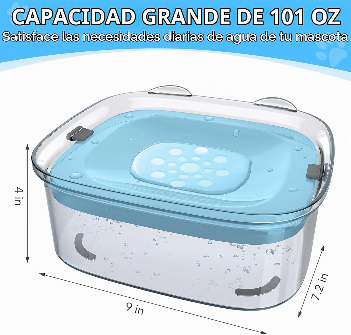 AONKEY Cuenco de agua para perros de 3 litros sin derrames, cuenco...