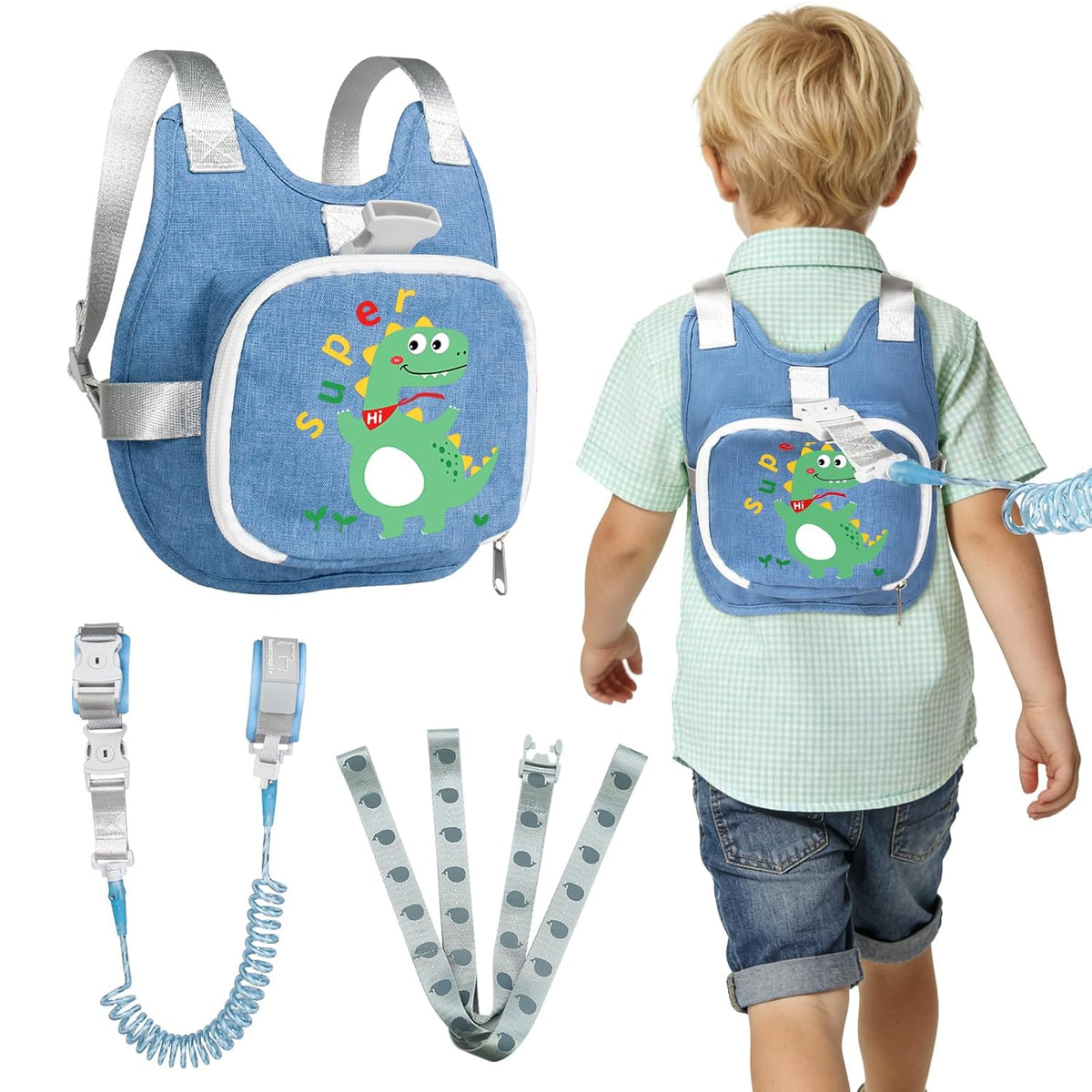 Correa de mochila con arnés para niños pequeños con muñequera | Lin...