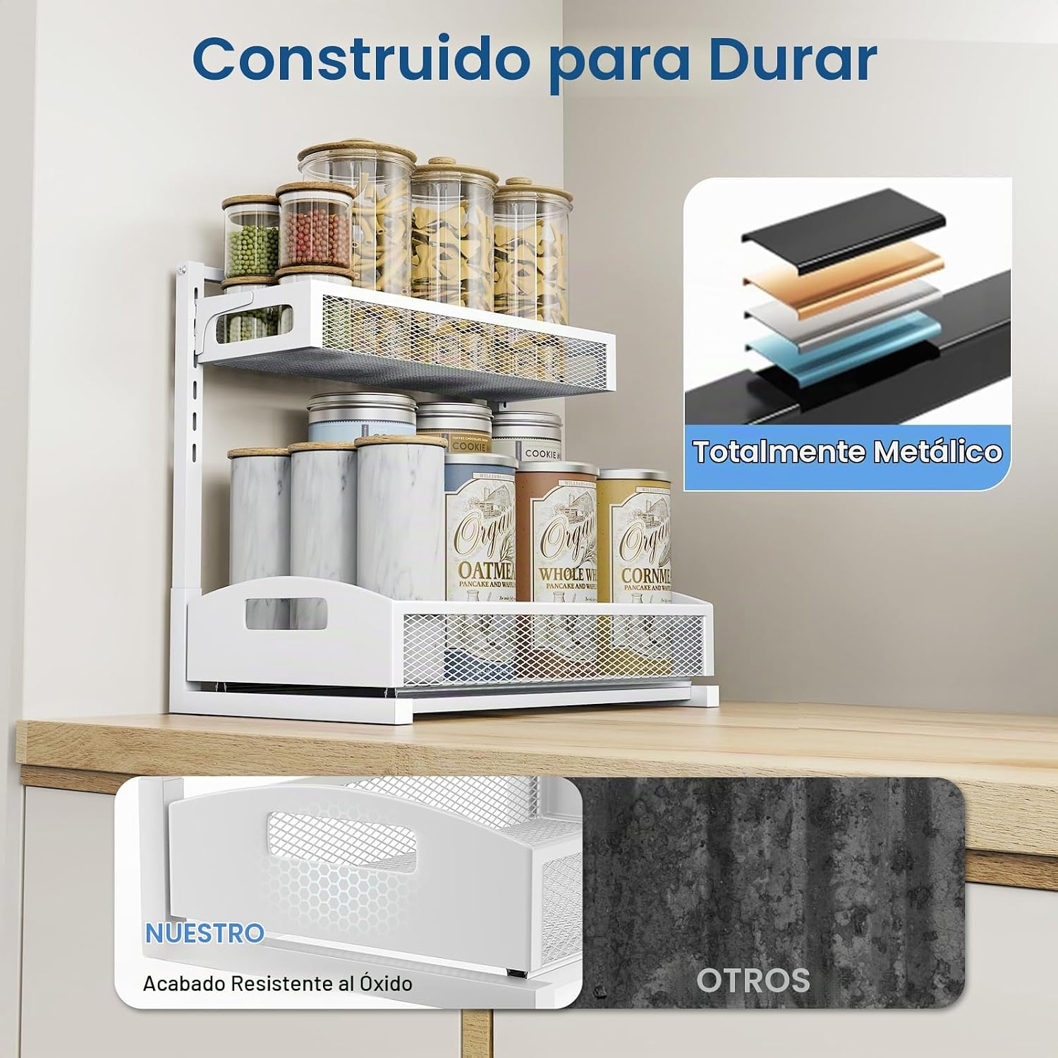 Petiza Organizador de Metal para Debajo del Fregadero, Organizador...