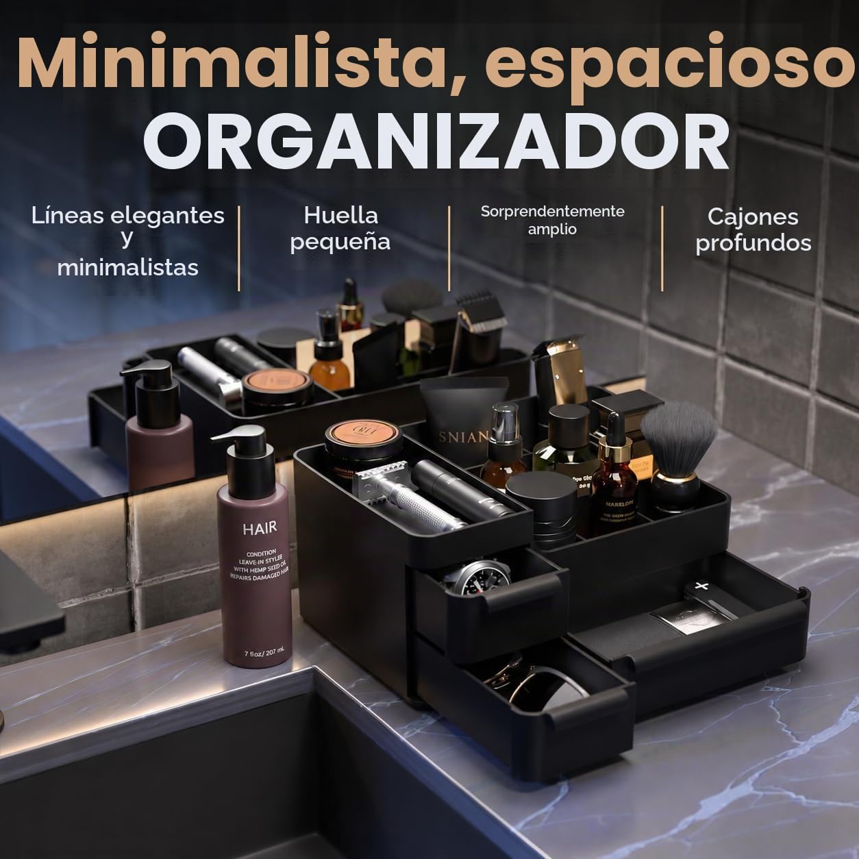 Rasydyn Organizador de encimera para hombre para colonia: organizad...