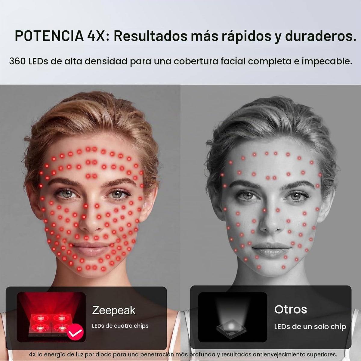 Terapia de luz roja 3D aprobada por la FDA para cara, 6 modos | Aju...