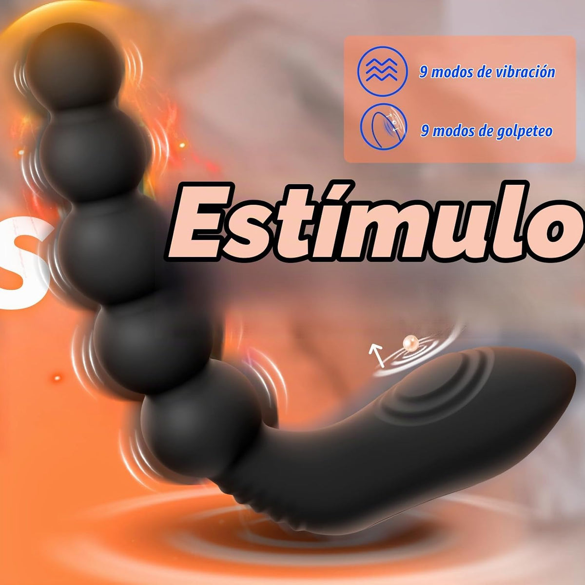 Juguete sexual anal, masajeador de próstata vibrador con ajustable...
