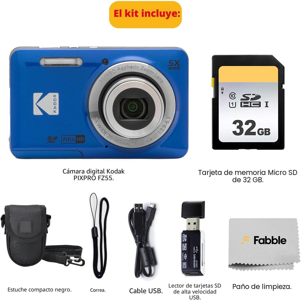 KODAK PIXPRO FZ55 cámara digital de punto y disparo de 16 Mp, zoom...