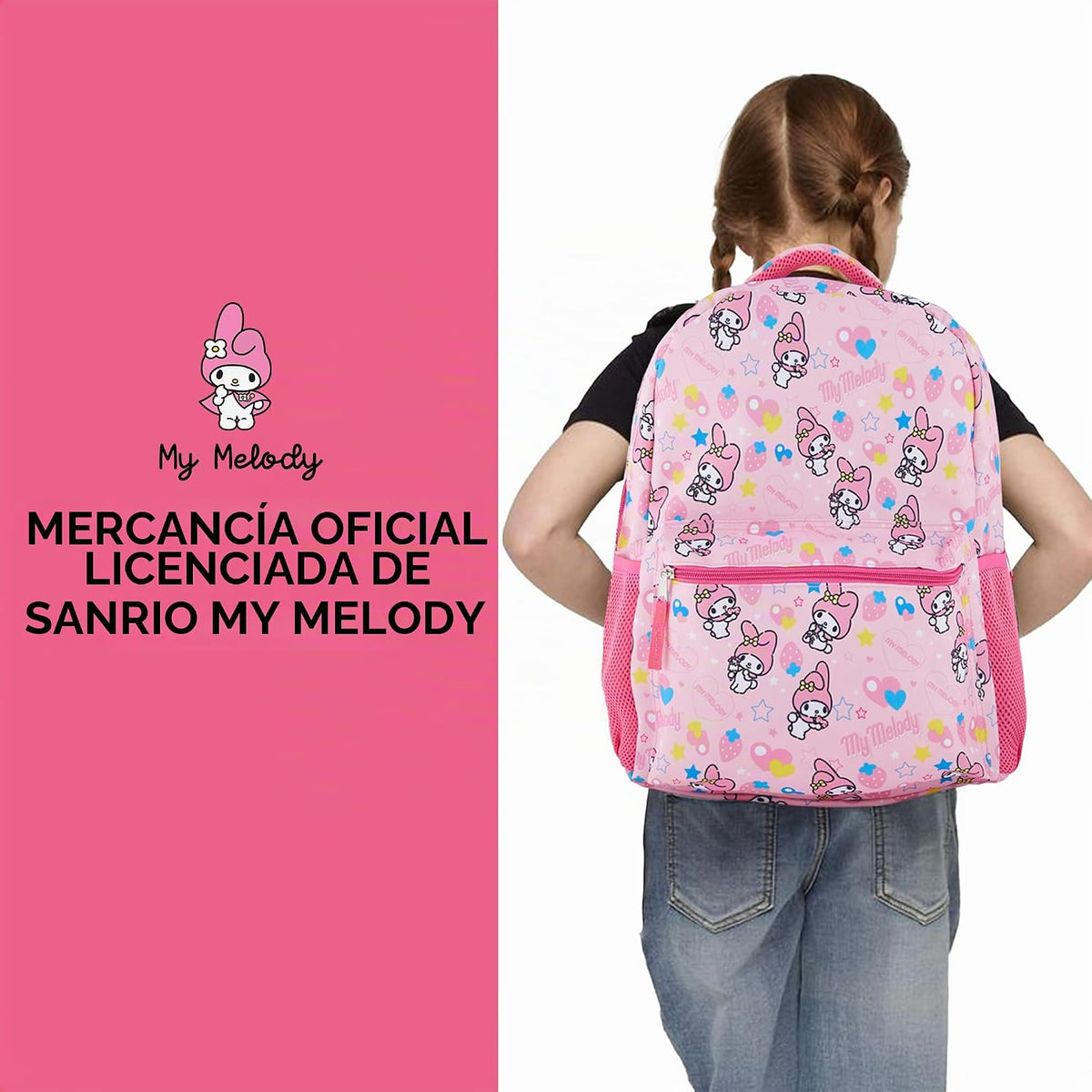 Mochila escolar completa Hello Kitty - My Melody, Kuromi, Keroppi,...