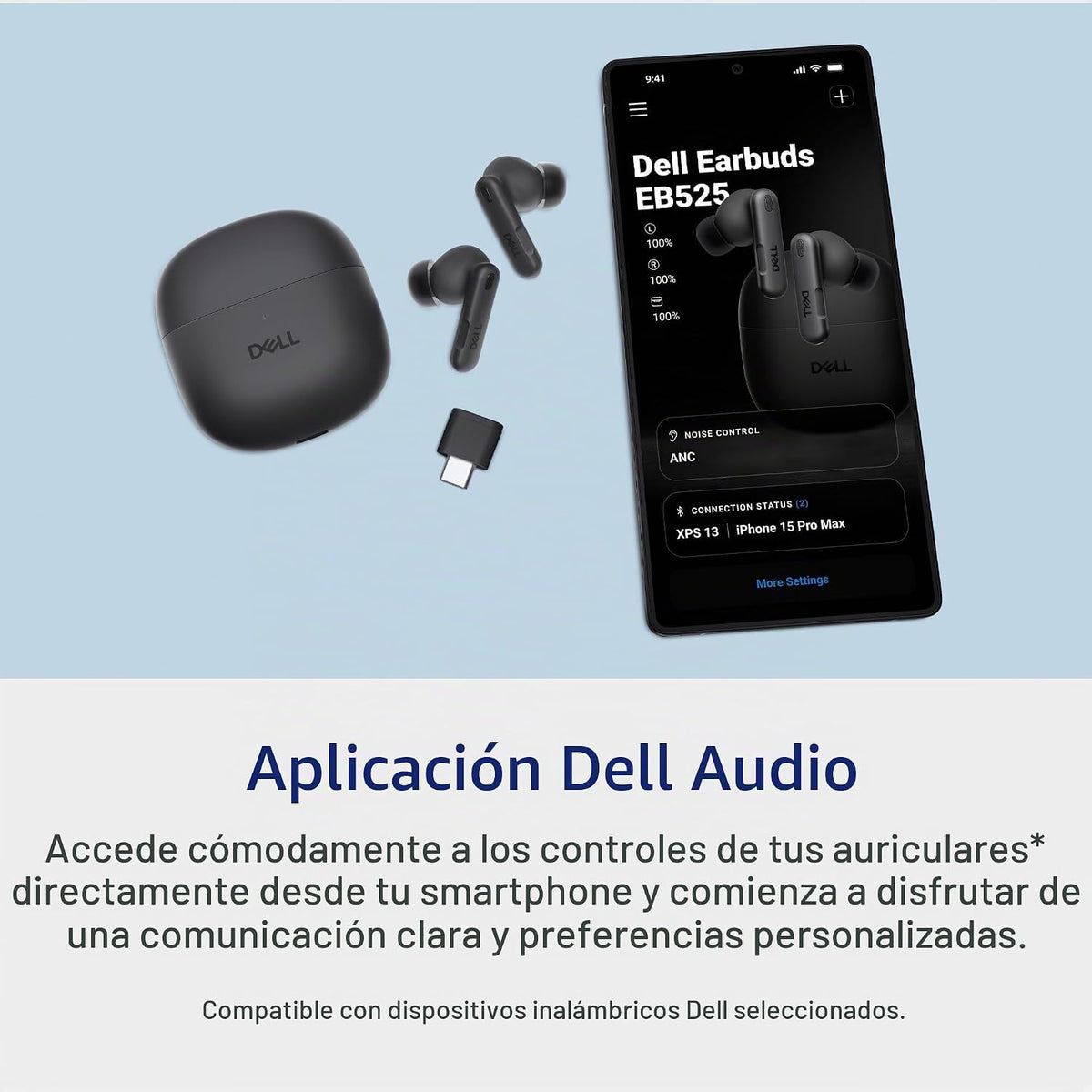 Dell Auriculares Pro Plus EB525, True Wireless, cancelación de ruid...