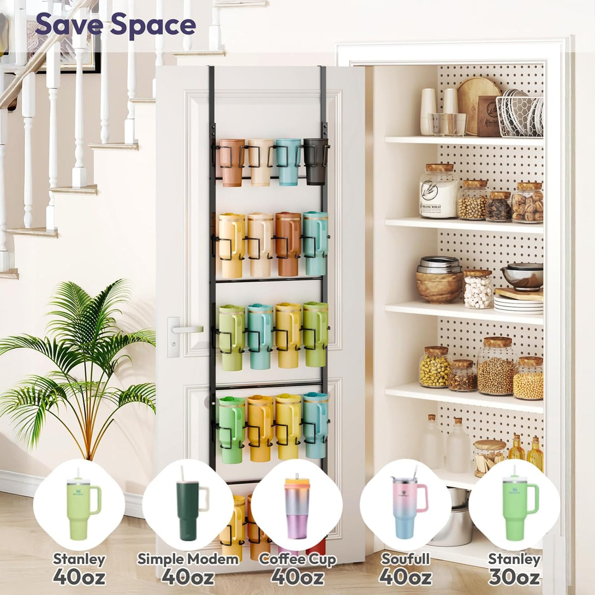 SWTYMIKI Organizador de botellas de agua de 5 niveles, soporte para...